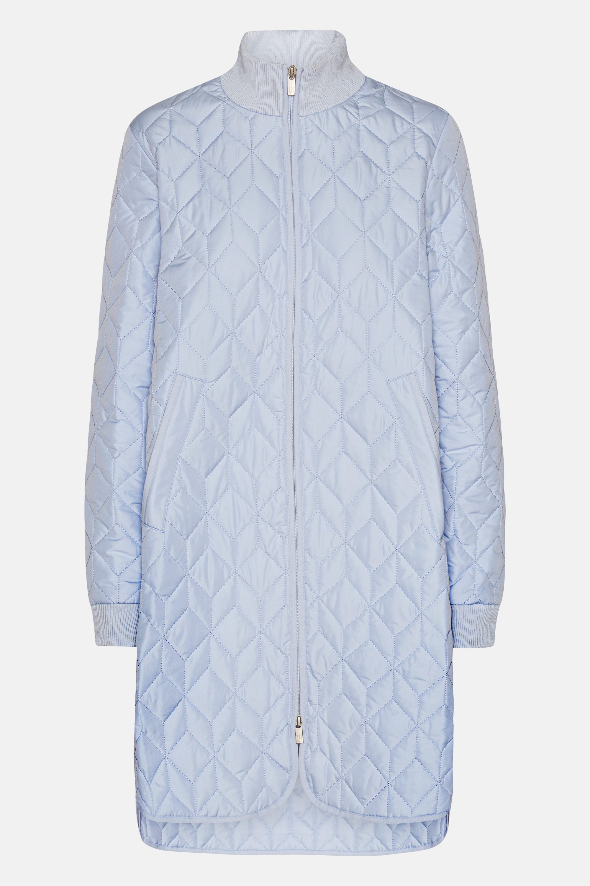 Long Padded Quilt Jacket - Heather